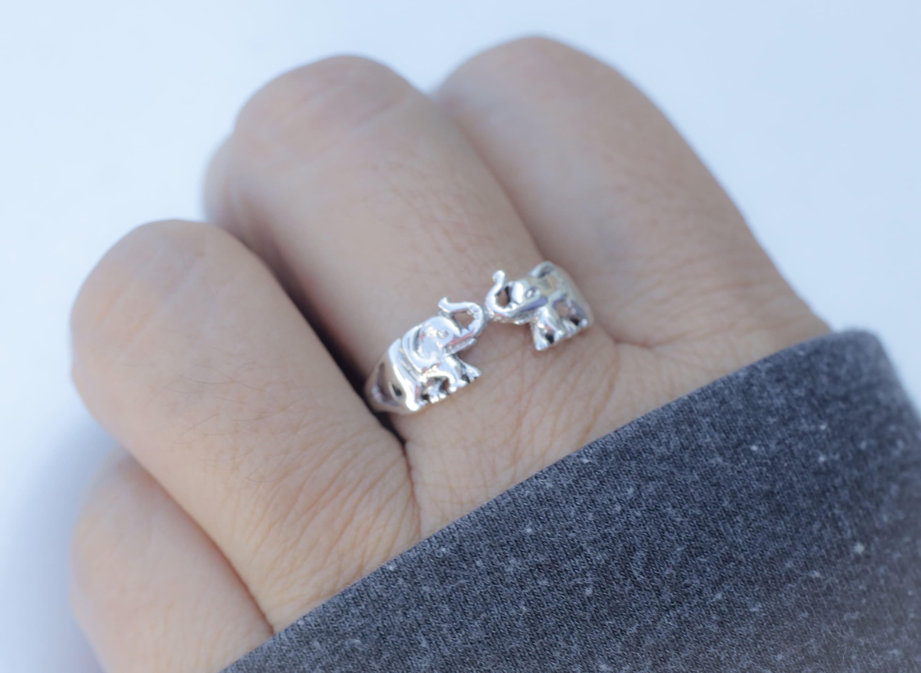 Plata 925 Anillos De Plata De Elefantes Pulsera Pelo De Elefante