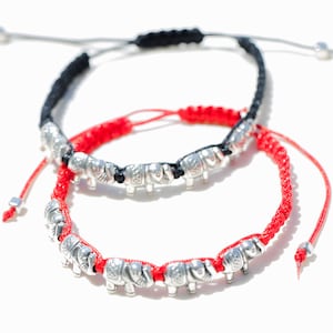 Elephants charm red bracelet, Good luck bracelet, handmade elephant bracelet, good energy bracelet, boho hippie bracelet,adjustable bracelet