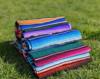 Sarape, handmade blanket, yoga blanket, cobija, camping picnic throw, baja blanket, falsa, handmade throw, colorfull blanket, bed cover