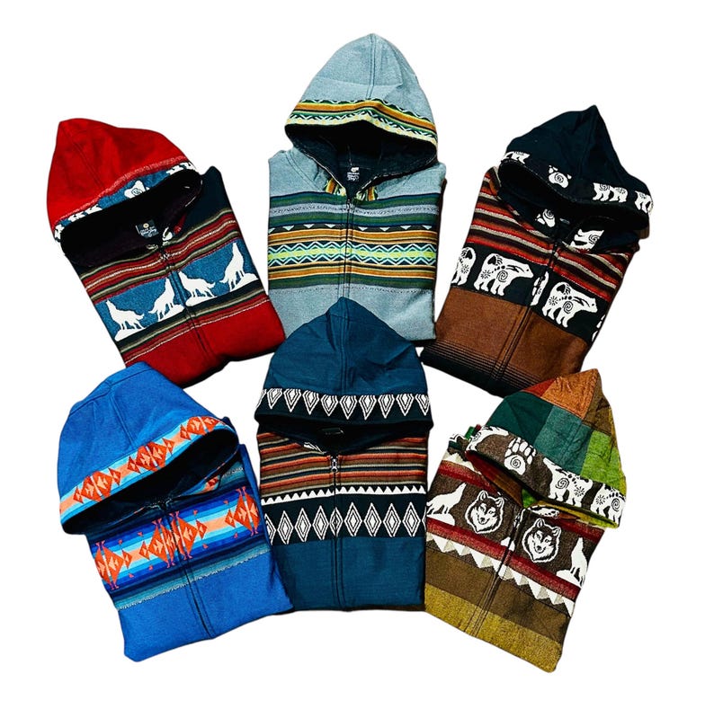 From Left to Right Top to bottom.
Red Wolf, Gray, Black/Brown Bear, 
Blue, Pine Green, Multicolor Wolf