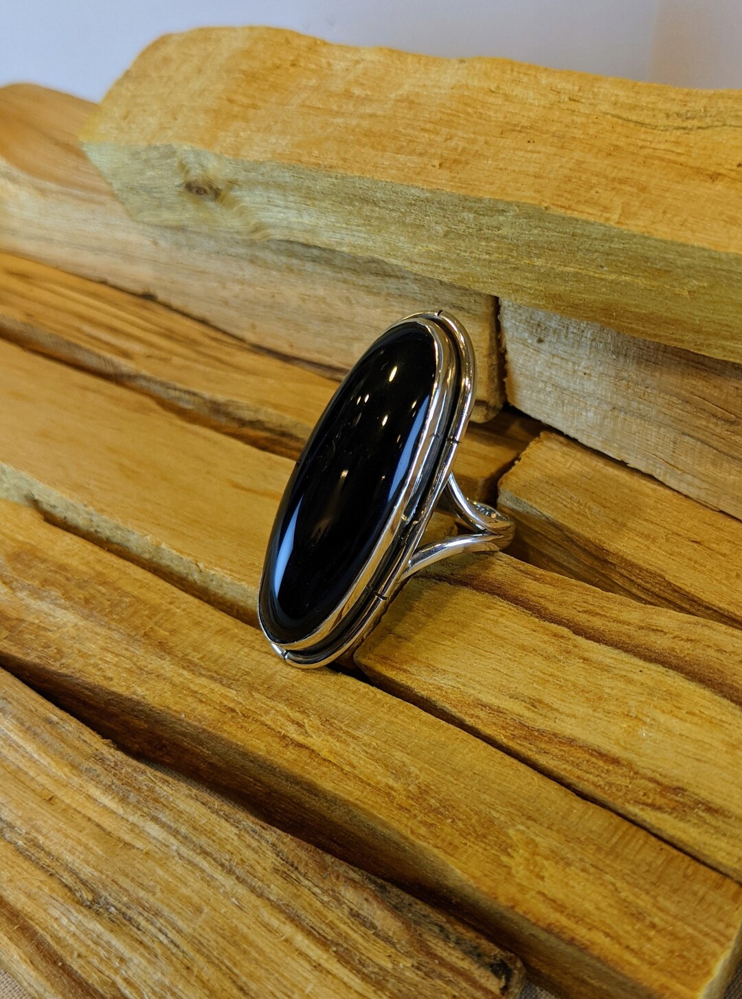 Onyx Silver Ring, Silver Ring, Unixex Onyx Ring, Black Onyx Ring, Sterliing Silver Native