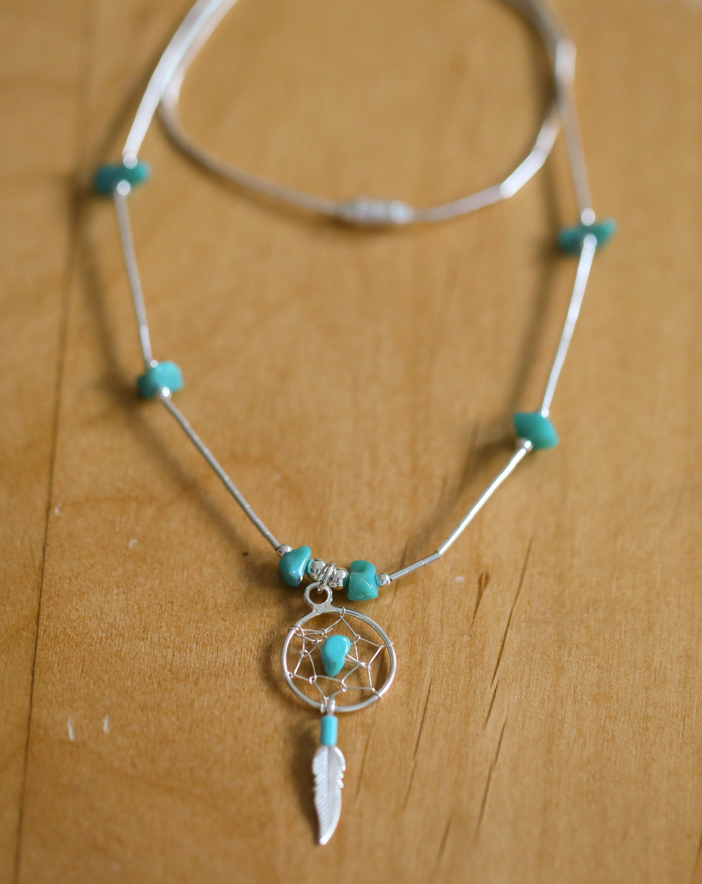 ドリームキャッチャー シルバーネックレス、ネイティブ シルバー