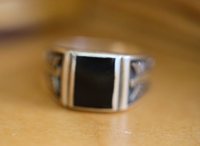 oxidized silver ring Black onyx ring Solid 925 sterling silver ring man ring onyx eagle ring boho silver ring black onyx silver ring