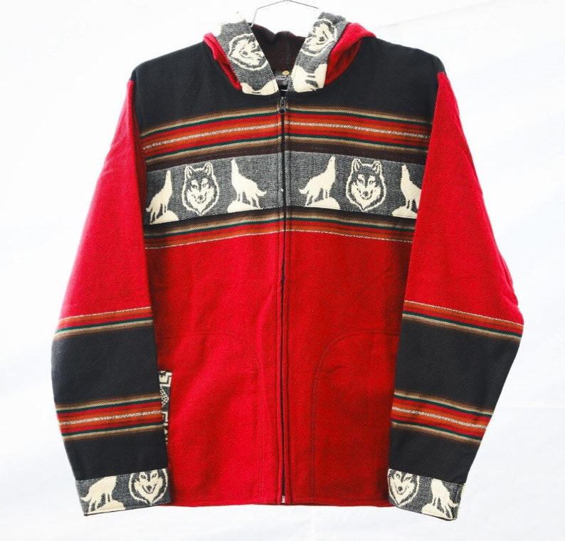 Red Wolf Zip Up Jacket.
Alpaca Wool.