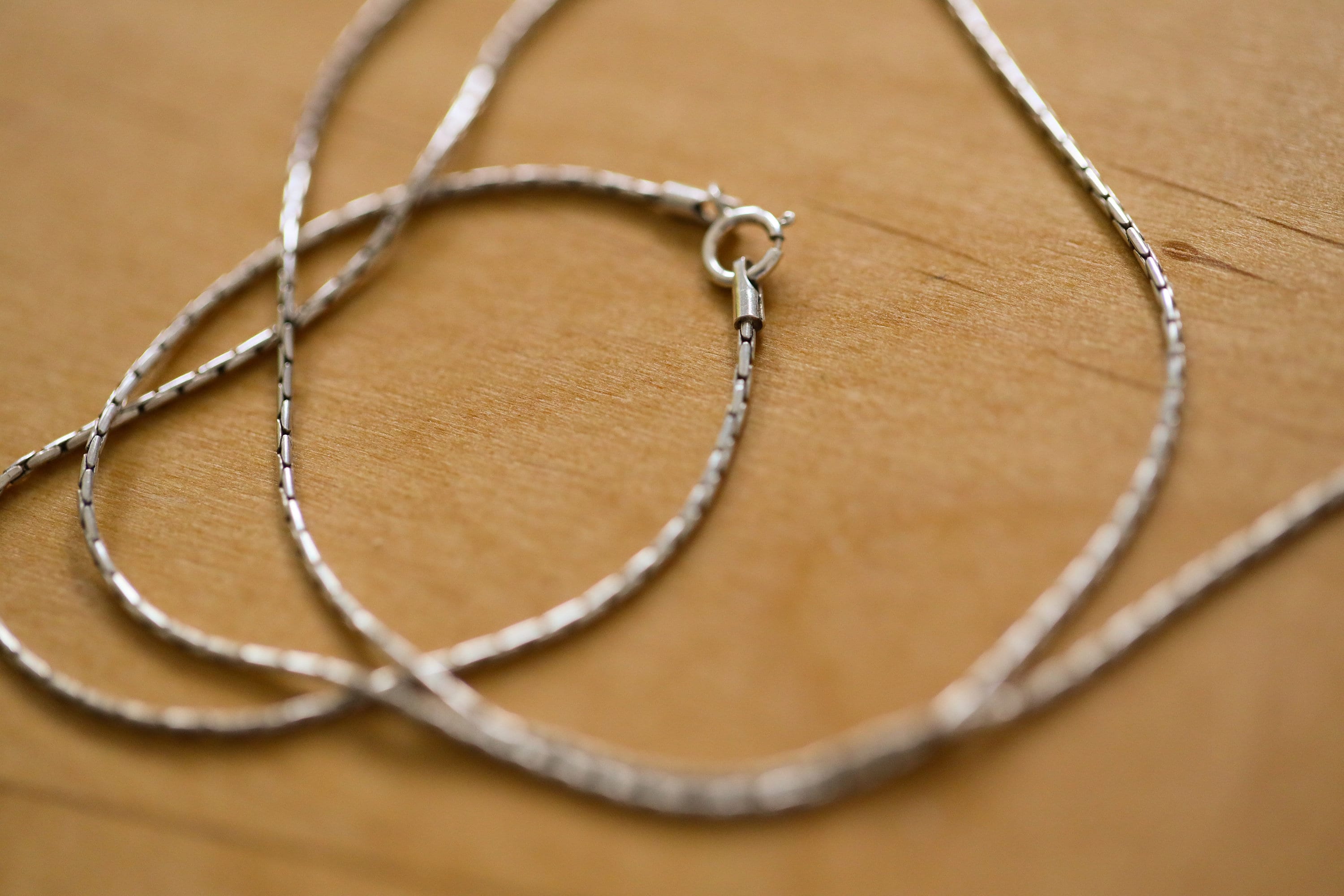 Handmade Thin Silver Chain Solid Durable Oxidized Silver Etsy UK