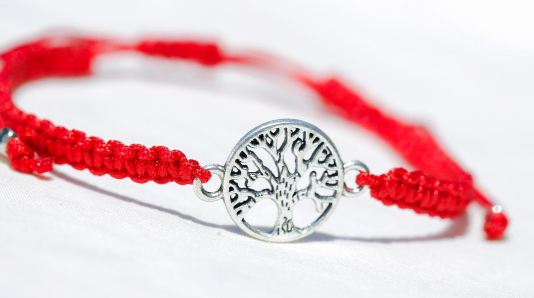 Tree of Life Bracelet, Adjustable Tree Bracelet, Handmade Red Bracelet ...