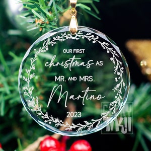 our first christmas, married, first christmas married, christmas ornament, newlyweds gift, wedding gift, husband, wedding ornament, couple