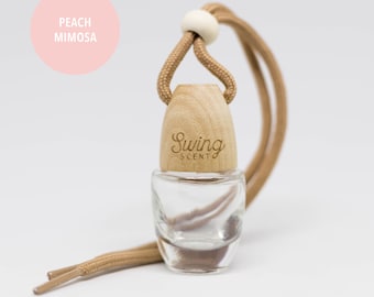 Swing Scent PEACH MIMOSA Air Freshener, Hanging Diffuser For Car or Small Space