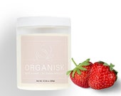 Body Butter - Strawberry Scent, Hair Cream, Vegan, Organic, Cruelty-Free, Paraben-Free (Shea Butter, Coconut Oil, Aloe Vera)