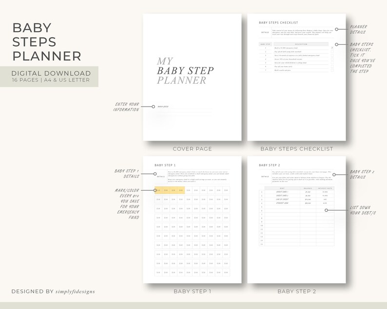Printable Baby Steps Planner Dave Ramsey Baby Steps - Etsy
