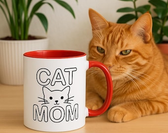 Taza para mamá gata: regalo ideal para amantes de los gatos, taza de café para dueños de mascotas, regalo divertido para dueños de gatos, taza para amantes de los animales, idea de regalo para tu mejor amigo
