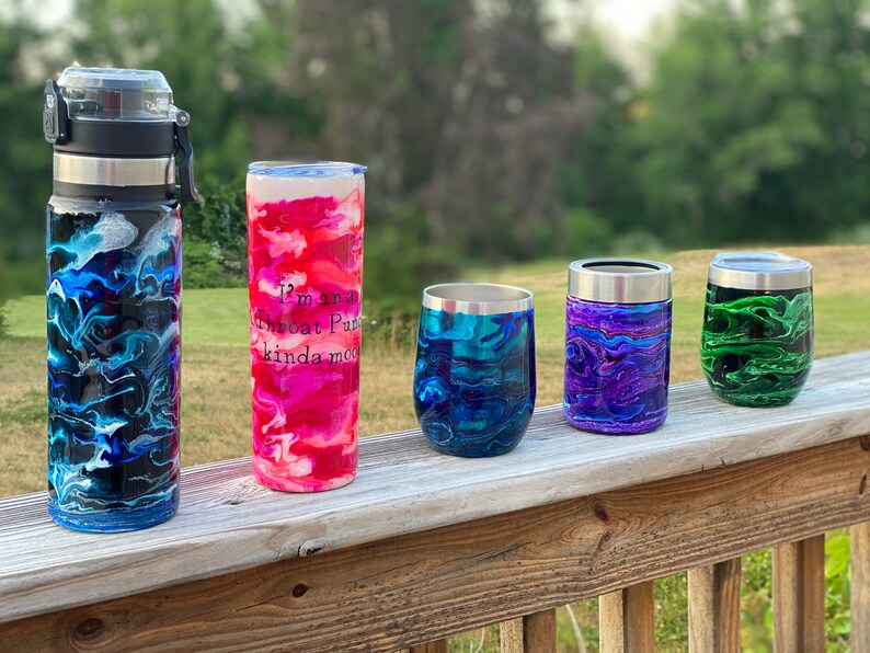 Custom Stainless Tumbler with Epoxy Coating Etsy