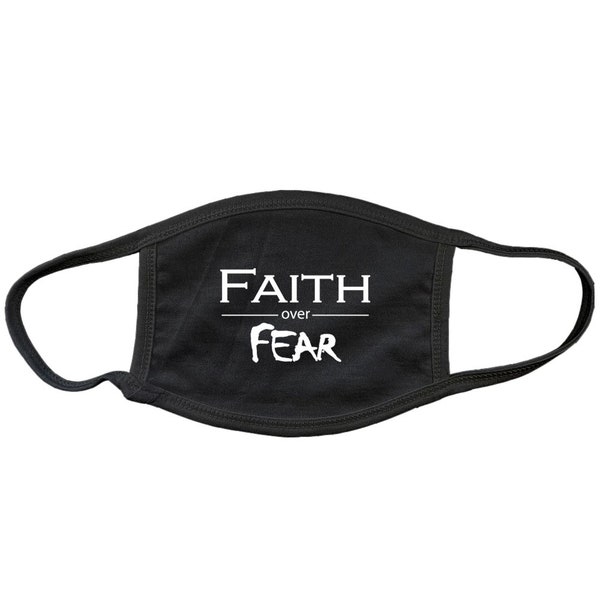 Face Masks / Face Coverings - Inspirational Saying - "Faith over Fear"  - 100% Cotton - 2 Ply - Adult Size - Made in the USA