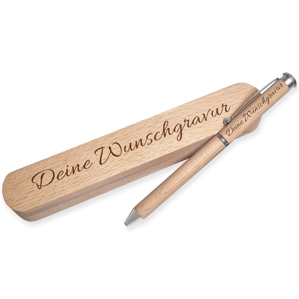 HOLZi - Holz-Kugelschreiber mit Gravur als Geschenk – Personalisierter Kugelschreiber set– Kugelschreiber mit Wunschname - Geschenkidee