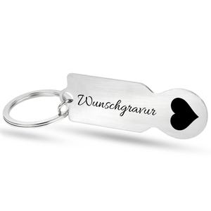 Winkelwagenontgrendelingssleutelhanger met gravure, gemaakt van gerecycled aluminium | Gepersonaliseerde sleutelhanger | individuele gravure