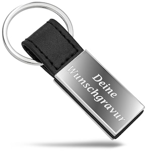 Stijlvolle sleutelhanger met gravure - Aanpasbaar met gewenste gravure - Gepersonaliseerde hanger met individuele gravure - Hoogglans