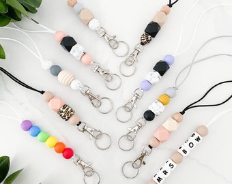 Beaded Lanyard Gift Key Lanyard Nurse Lanyard Nurse Lanyard Id Holder Lanyard Teacher Lanyard Name badge Lanyard Czech Seed Bead