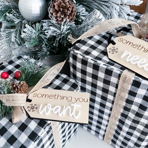 Reusable Christmas Gift Tags, Something you want tags, Gifting Tags, Personalized Gifting Tags, Christmas Keepsake, Holiday Tags,