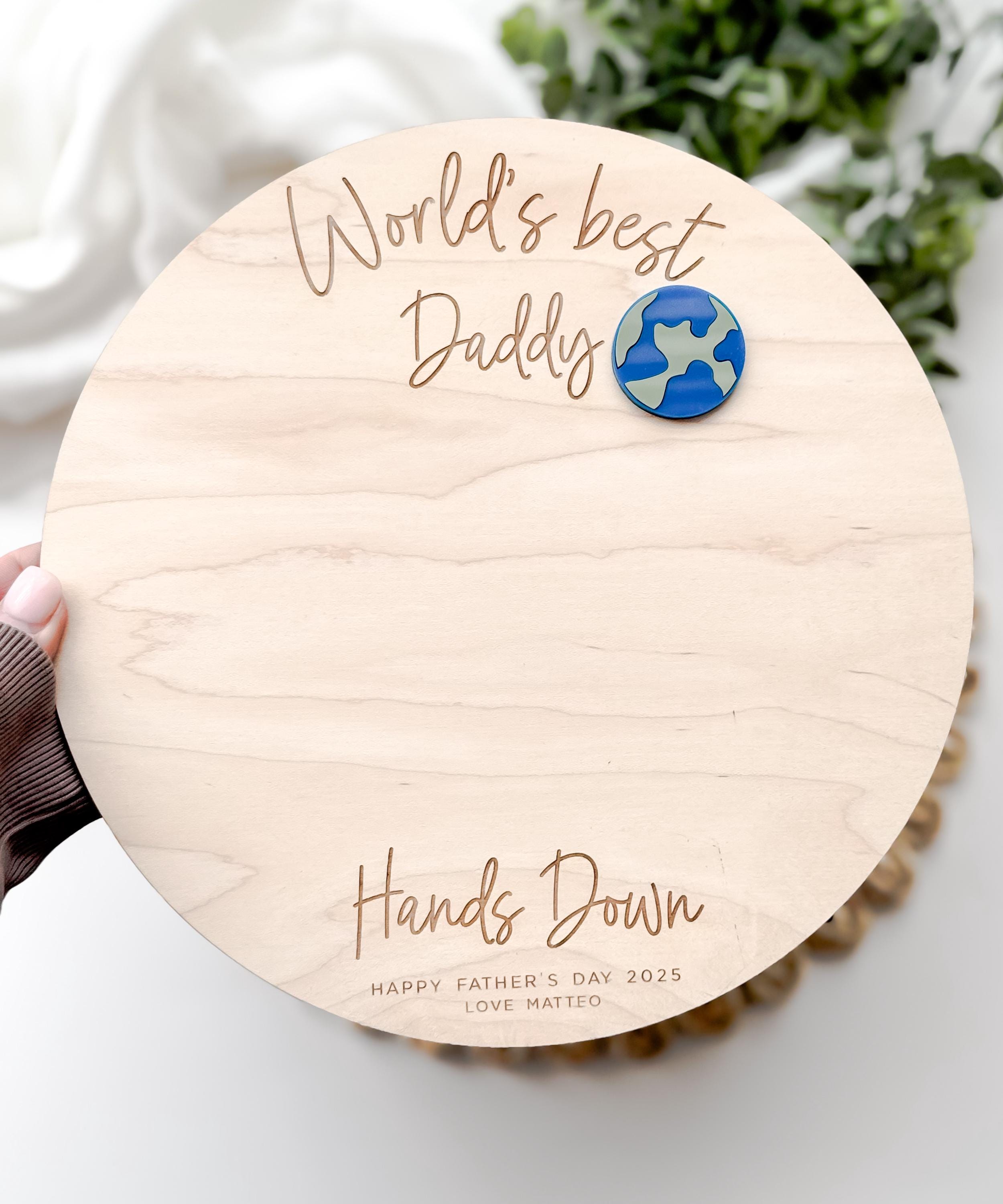 Father Figure Sign Personalized Father’s Day Handprint Sign, Custom Handprint Sign for Dad ...
