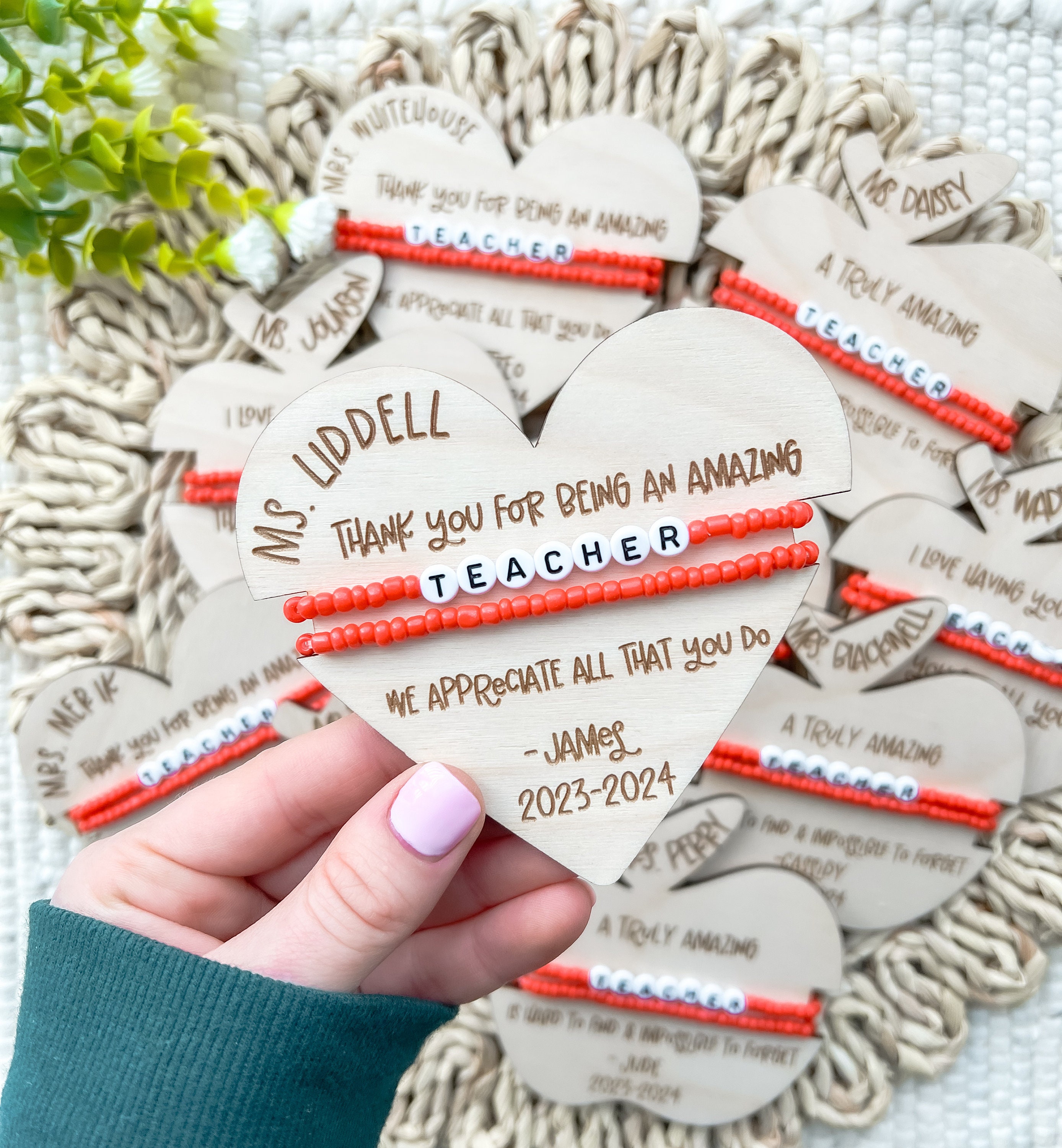 Personalized Teacher Gift, Teacher Appreciation Gift, Cute Gift for Teacher, End of The Year Gift, Custom Gift for Teacher, Teacher Bracelet