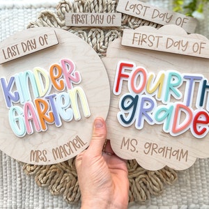 Personalized First Day of School Signs, Teacher Photo Props, Classroom Decor, First Day of School Board, Teacher Accessories, Teacher Gifts