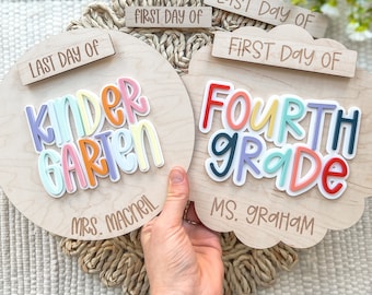 Personalized First Day of School Signs, Teacher Photo Props, Classroom Decor, First Day of School Board, Teacher Accessories, Teacher Gifts