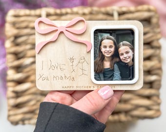 Your child’s Custom Printing, Mother’s Day Photo Magnet, Fridge Magnet for Mom, Mother’s Day Photo Magner, Grandma Gift, Kid Photo Frame