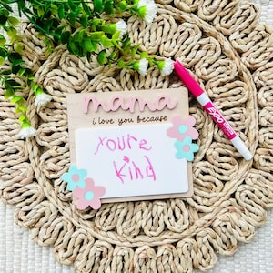 Personalisiertes Muttertagsgeschenk, Geschenk für Oma, individuelles Whiteboard-Geschenk, süßes Geschenk für Mama, benutzerdefiniertes Omageschenk, weil ich dich liebe Geschenk