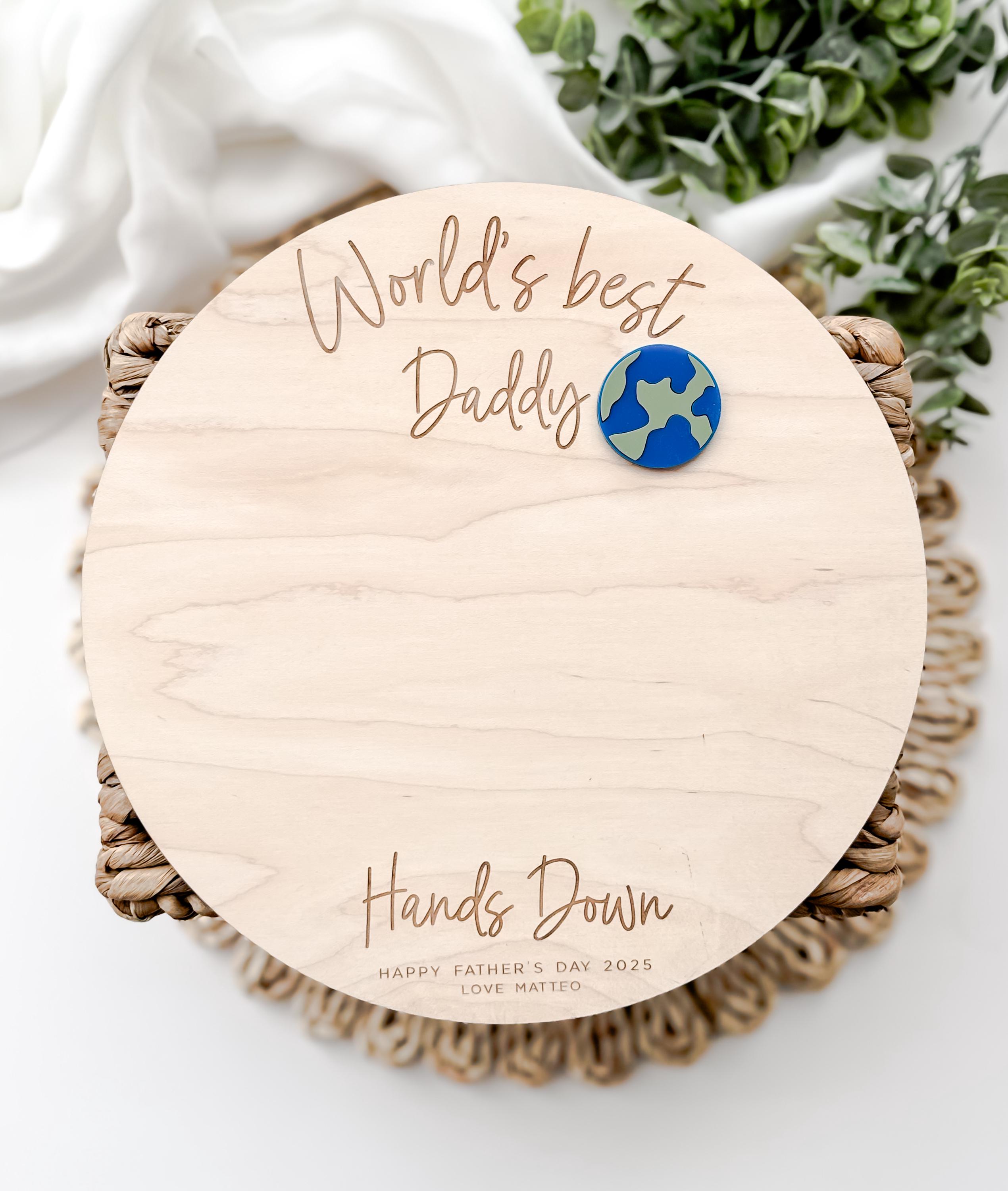 Father Figure Sign Personalized Father’s Day Handprint Sign, Custom Handprint Sign for Dad ...