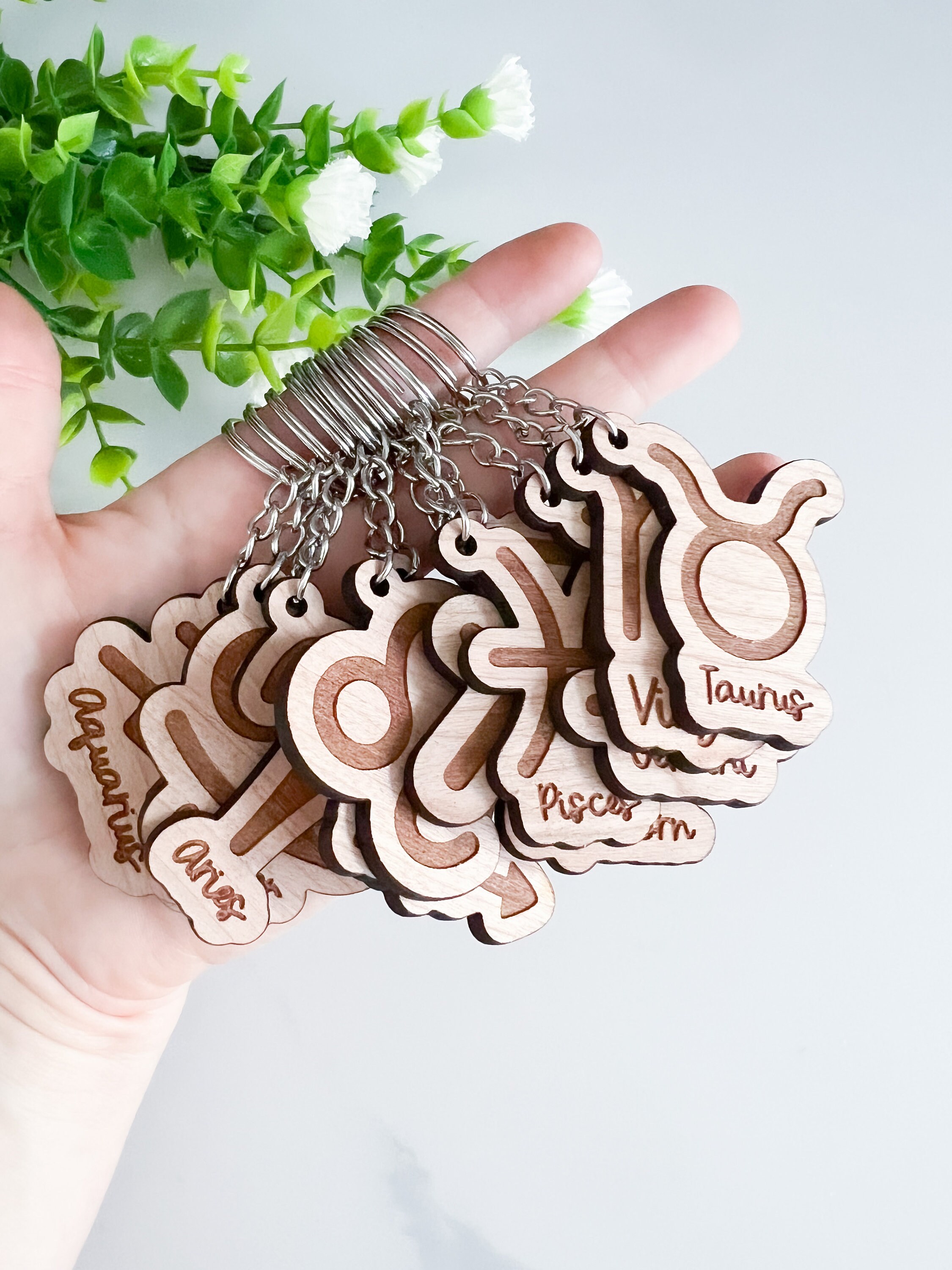 Zodiac Sign Keychain, Custom Keychain, Keychain for Her, Gift for ...