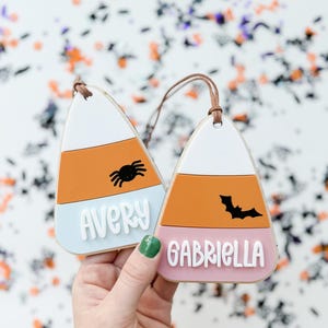 Boo Korb Tags, personalisierte Boo Korb Tags, Halloween Korb Tags, süßes Halloween Dekor, Kinder Boo Körbe, Candy Corn Namensschild, gruselig