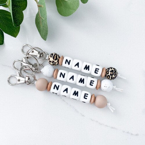 Bag Tag/keychain Silicone Beaded Name Tags for Your Personal Etsy