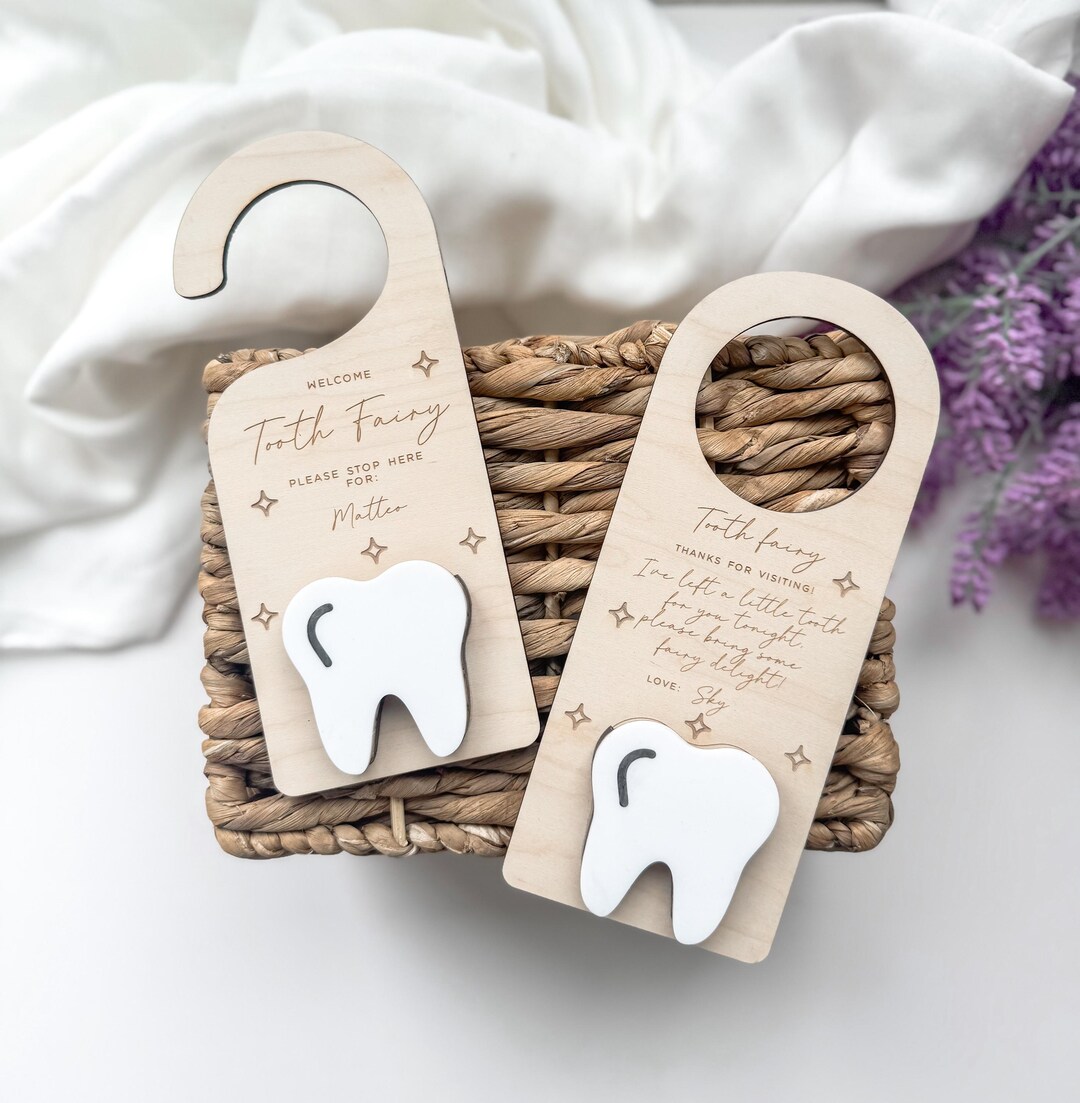 Personalized Tooth Fairy Door Hanger, Tooth Fairy Pick up and Drop Off ...