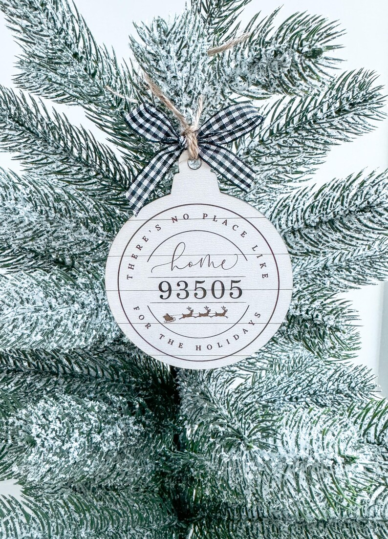 Personalized Zip Code Ornament, Minimalistic Ornament, Christmas