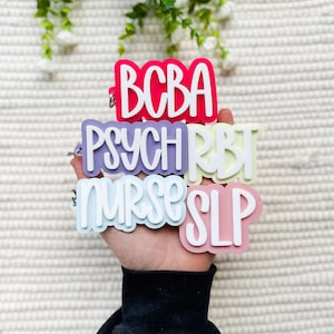 Job Title Keychain, Acrylic Keychains, Gifts for SLP, Teacher Gifts, BCBA Gifts, Co Worker Gifts, Nurse Keychains, Custom Job Keychains,