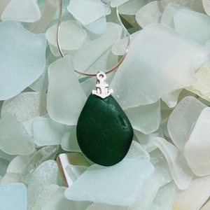 Sea glass anchor necklace