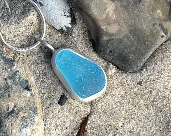 Sea glass necklace turquoise