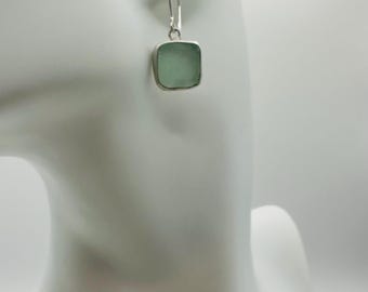 Sea Glass Earrings Delicate Light Blue