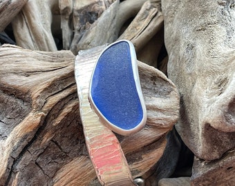 Sea Glass Bangle Cobalt Blue