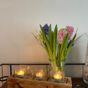 wood beams with light