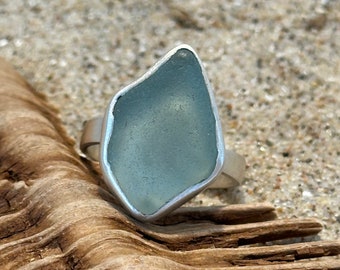Sea Glass Ring Grey