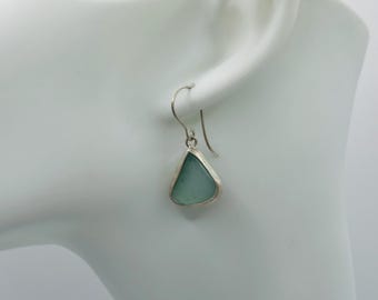 Sea Glass Earrings Light Blue
