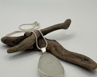 Sea Glass Necklace White