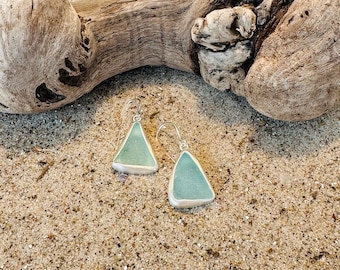 Sea glass earrings turquoise