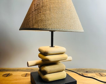 Wooden lamp with shade 1
