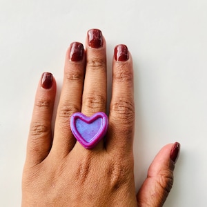 Magenta Heart Ring