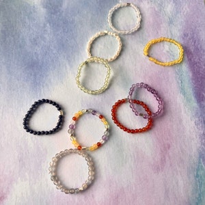 Duo of Mix&Match Rings of Freshwater Pearls and Natural Gemstone Beads image 2