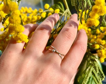Handmade Anti-Anxiety Fidget Ring In 18K Rose Gold And Sterling Silver