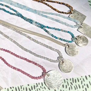 Handmade Solid Silver Pendant Medallions with Textured, Patinated, and Stamped Designs for Everyday Wear