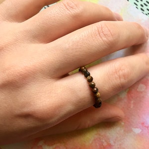 Elastic Anti-Anxiety Ring Made of Natural Faceted Gemstone Beads image 6